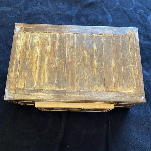 Vintage MCM Russian Sovak Inlaid Ornate Wood Box. Drawer. Handcrafted. Beautiful - Picture 5 of 14